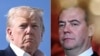 Комбіноване фото: президент США Дональд Трамп (л) і експрезидент РФ Дмитро Медведєв