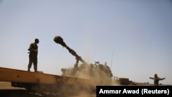 ISRAEL -- Israeli soldiers can be seen during trainings at the Israeli-occupied Golan Heights near the Israeli Syrian border July 25, 2018.