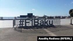 Бульвар в Баку во время подготовки к этапу «Формулы-1».
