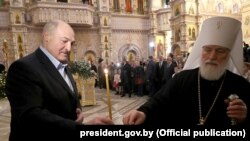 Аляксандар Лукашэнка і кіраўнік Беларускай праваслаўнай царквы мітрапаліт Павел