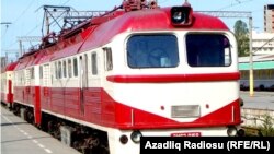 Azerbaijan -- Train in Baku station - 2016
