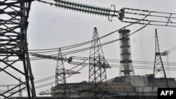 4-ы энэргетычны блёк Чарнобыльскай АЭС, пакрыты саркафагам