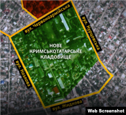 Графіка. Межі нового кримськотатарського цвинтаря Сімферополя