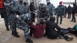 Осиновода ОМОН экология активистларын тоткарлый