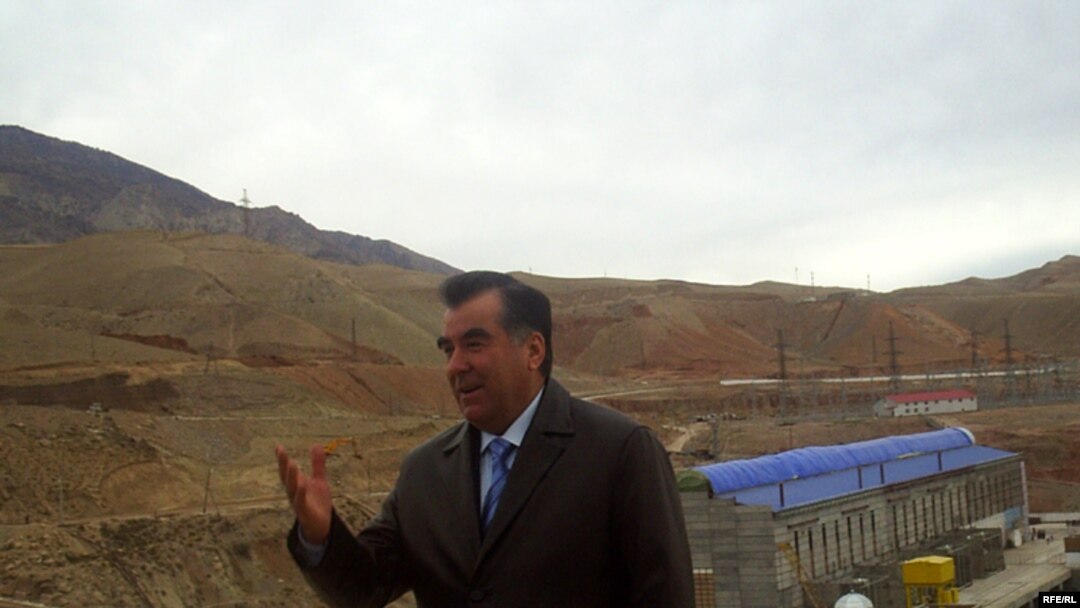 President Emomali Rakhmon opens the third agregate of Sangtuda-1 hydro-power station, Danghara district, Tajikistan