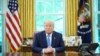 US President Donald Trump speaks during a meeting with advisors about fentanyl in the Oval Office of the White House in Washington, DC on June 25, 2019.