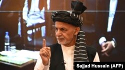 Presidenti Ashraf Ghani gjatë një ngjarjeje në Pallatin presidencial në Kabul më 4 gusht 2021. 