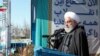 Իրանի նախագահ Հասան Ռոհանին ելույթ է ունենում Թեհրանի Ազատության հրապարակում, 11-ը փետրվարի, 2020թ.