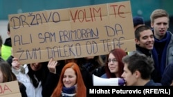 Sa protesta mladih u Sarajevu (arhivska fotografija)