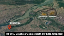 Lokacija postojećeg rudnika uglja Kostolac i selo Dubravica, gde je lokacija budećeg kopa uglja "Zapadni Kostolac".