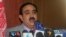 Outgoing Afghan Interior Minister Ghulam Mujtaba Patang at a press conference in Kabul on July 13