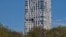 The Moscow high-rise apartment building that was hit by a drone strike on May 4