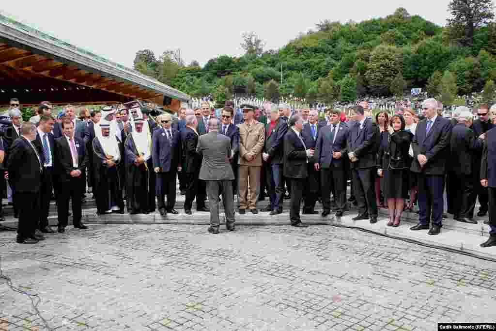 Officials and dignitaries gather for the memorial ceremony.