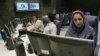 The newsroom of Iranian news channel "Press TV" in Tehran.