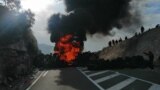 Montenegro - Opponents of the enthronement of Joanikije set up barricades, mostly made of car tires, a kilometer from the entrance to Cetinje (from the direction of Podgorica). 5 september 2021