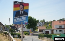 Предвыборная агитация АдГ в одном из городов земли Тюрингия
