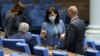Председателката на парламентарната група на ГЕРБ Даниела Дариткова в новата зала на Народното събрание