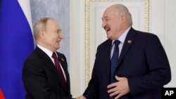 Уладзімір Пуцін і Аляксандар Лукашэнка. Санкт-Пецярбург, 29 студзеня 2024