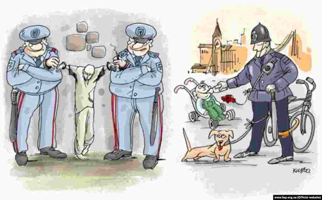 Do police protect the people? In Ukraine there are 780 police officers for every 100,000 citizens. It is more police per capita than in any EU country, as Poland has 264 per 100,000 and Germany 301. But the high number of police does not guarantee a higher level of protection for Ukrainians. Only 29 percent of Ukrainians trust the police; 80 percent do not believe Ukraine's police are honest or impartial. In Austria, Germany, and Finland the level of trust in police is more than 85 percent.