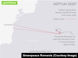 Graficul Greenpeace privind posibila poluare din Marea Neagră.