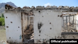 Разрушения в таджикском приграничном кишлаке Ходжаи Аъло