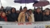 Lawmaker Mohsan Dawar speaks to a Pashtun Tahafuz Movement (PTM) protest in Islamabad moments before his arrest.