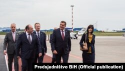 Predsjedavajući Predsjedništva Bosne i Hercegovine Milorad Dodik prilikom dolaska u Bjelorusiju