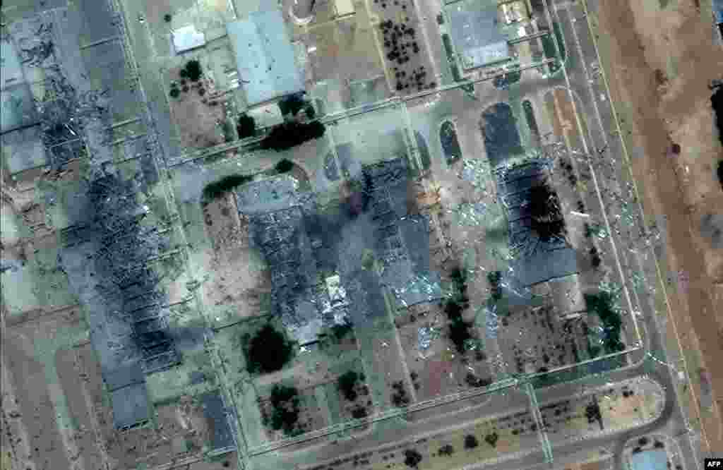 A satellite picture taken on June 22 showing the aftermath of US strikes on the Isfahan nuclear enrichment facility in central Iran. Photo by Maxar Technologies/AFP.