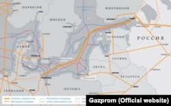 Мапа газопроводу «Північний потік»