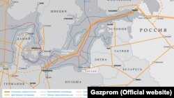 Harta proiectului conductei „Nord Stream"