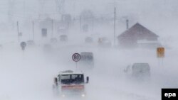 Snežne padavine na Kosovu, februar 2012.