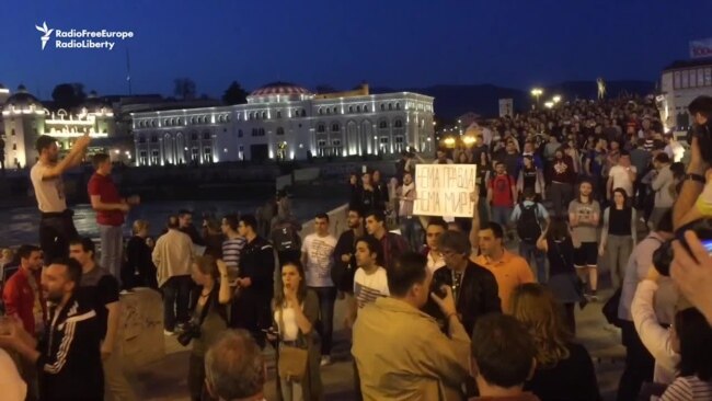 Thousands Protest In Skopje As Macedonia Sets Early Elections