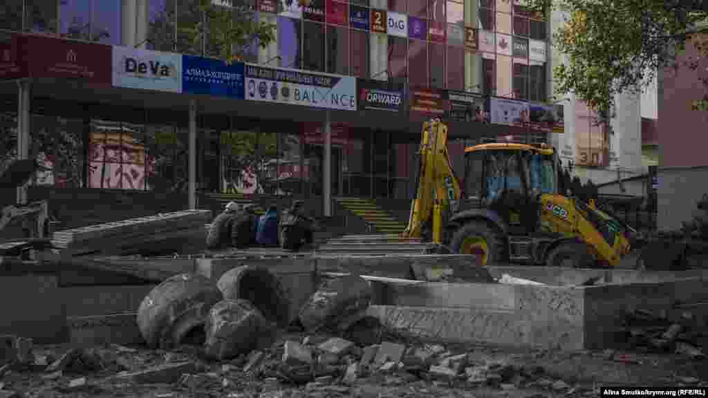 Ремонт дороги в Симферополе, 2 ноября 2016 года