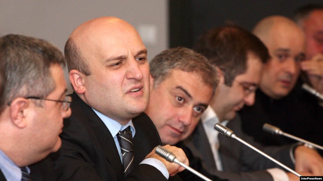 Lawmaker Pavle Kublashvili (second from left), who heads parliament's Legal Affairs Committee, says the opposition has "burned the last bridges."