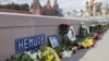 Russia -- Flowers at the place of murder of the russian opposition leader Boris Nemtsov, 18Apr2015