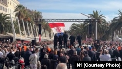 Protest Torcide 8. novembra u Splitu, zbog pritvora osumnjicenih za napad na srpsku nacionalnu manjinu.