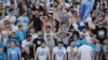 Russian fans of the Zenit soccer team based in St. Petersburg. 