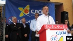 Бранко Црвенковски на предизборен митинг на СДСМ во Врапчиште.