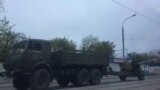 Column Of Heavy Weapons Drives Through Donetsk