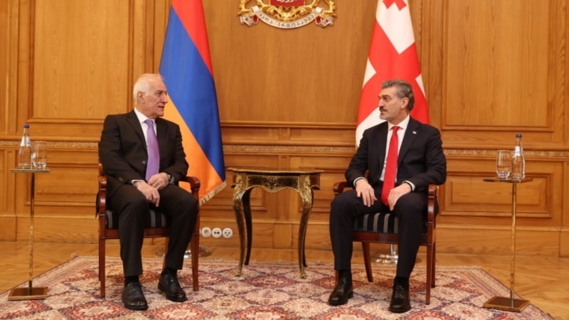 სომხეთის პრეზიდენტი ვაჰაგნ ხაჩატურიანი თბილისში მიხეილ ყაველაშვილს შეხვდა