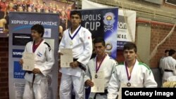 Tajikistan,Dushanbe city,Yosin Nematov, tajik young judist won international competation in Athina,25May2015
