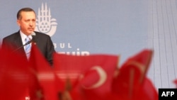 Erdogan addresses his supporters in Istanbul