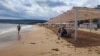 The empty beaches of Feodosia, Crimea, in July.