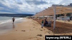 The empty beaches of Feodosia, Crimea, in July.