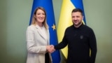 Роберта Метсола во время встречи с Владимиром Зеленским. Киев, 17 сентября