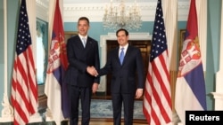 Ministar vanjskih poslova Srbije Marko Đurić i američki državni sekretar Marco Rubio. 