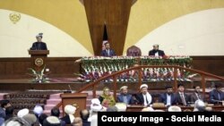 FILE: Afghanistan President Ashraf Ghani addressing the parliament.