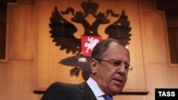 Сергей Лавров на пресс-конференции в Москве 21 января 2015 г.