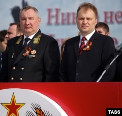 Dmitri Rogozin și Evgeni Șevciuk, Tiraspol, 9 mai 2014