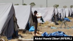 مخيم مؤقت في بحركة (قرب أربيل) لإيواء نازحي تلعفر